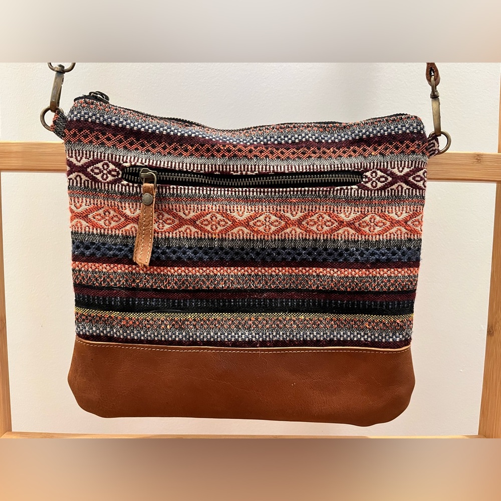 Unused leather knit bag